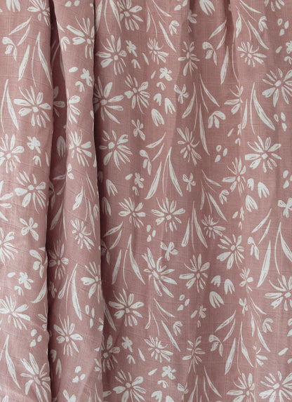 Extra Large Bamboo Muslin: Dusty Rose Blossom